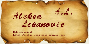 Aleksa Lepanović vizit kartica